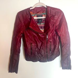 Guess Ombré leather zip up jacket